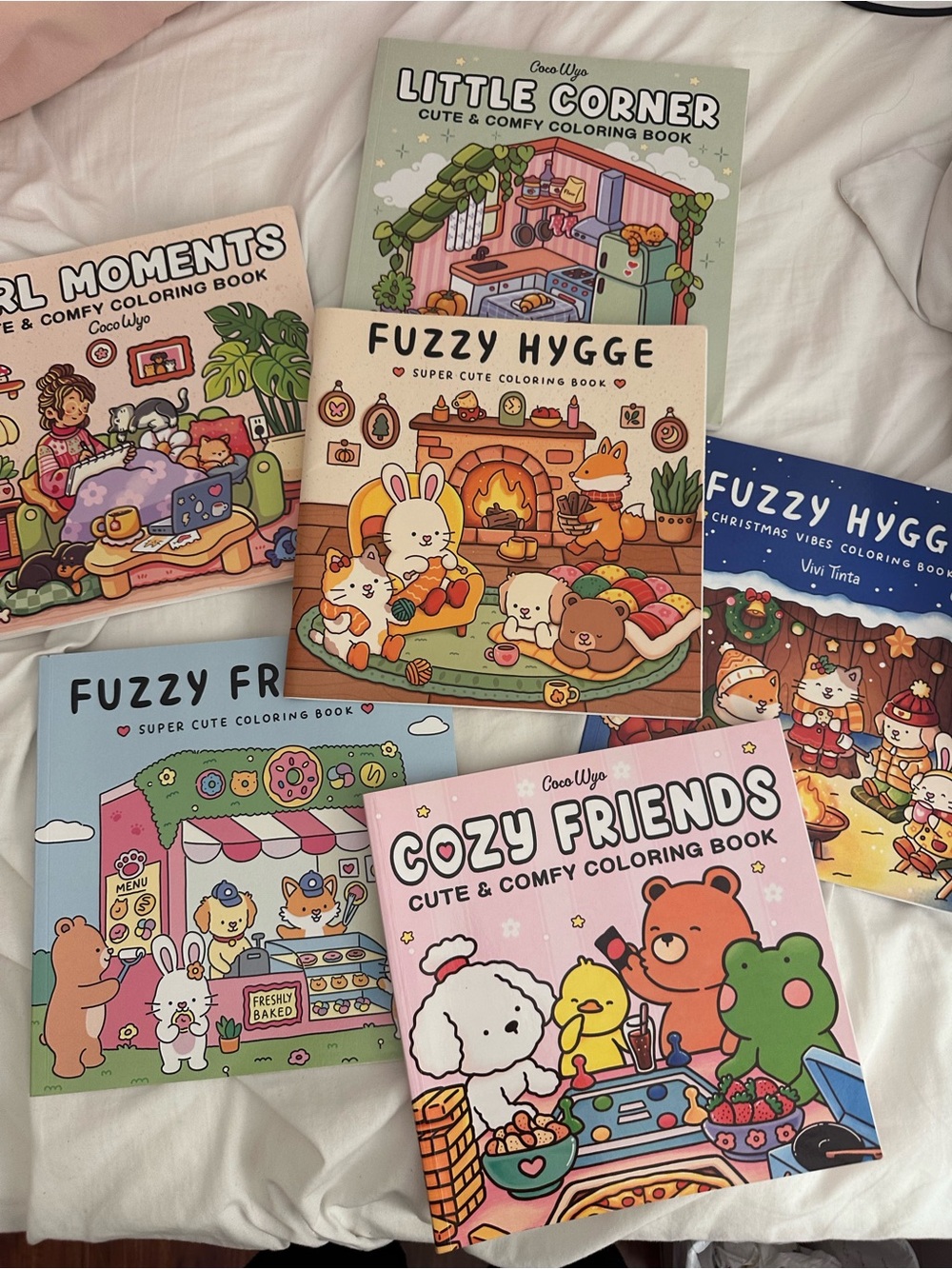 Fuzzy Hygge & Coco Wyo Adult Coloring Books Bundle